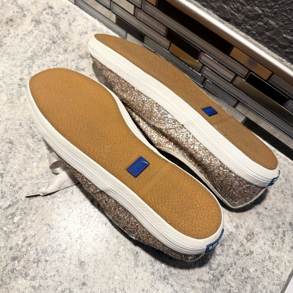 Keds X Kate Spade New York Champion Glitter Sneakers Size 9 Bridal Wedding Shoes - Picture 9 of 9